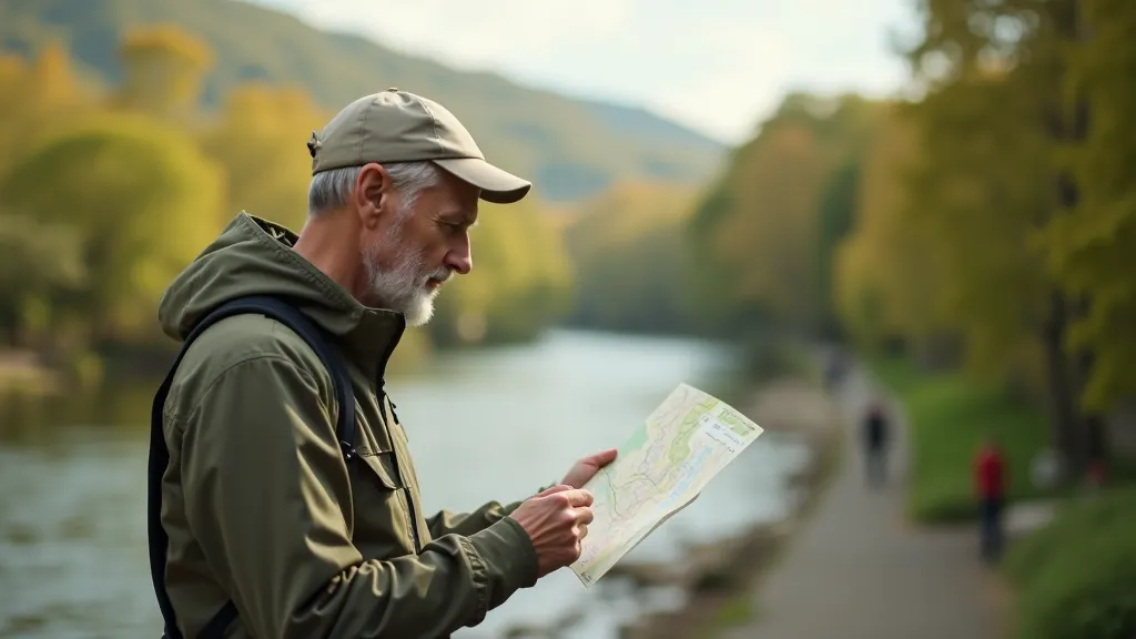 Martin Svoboda working at outdoor workspace with Vltava River visible in background, Prague scenic riverside location